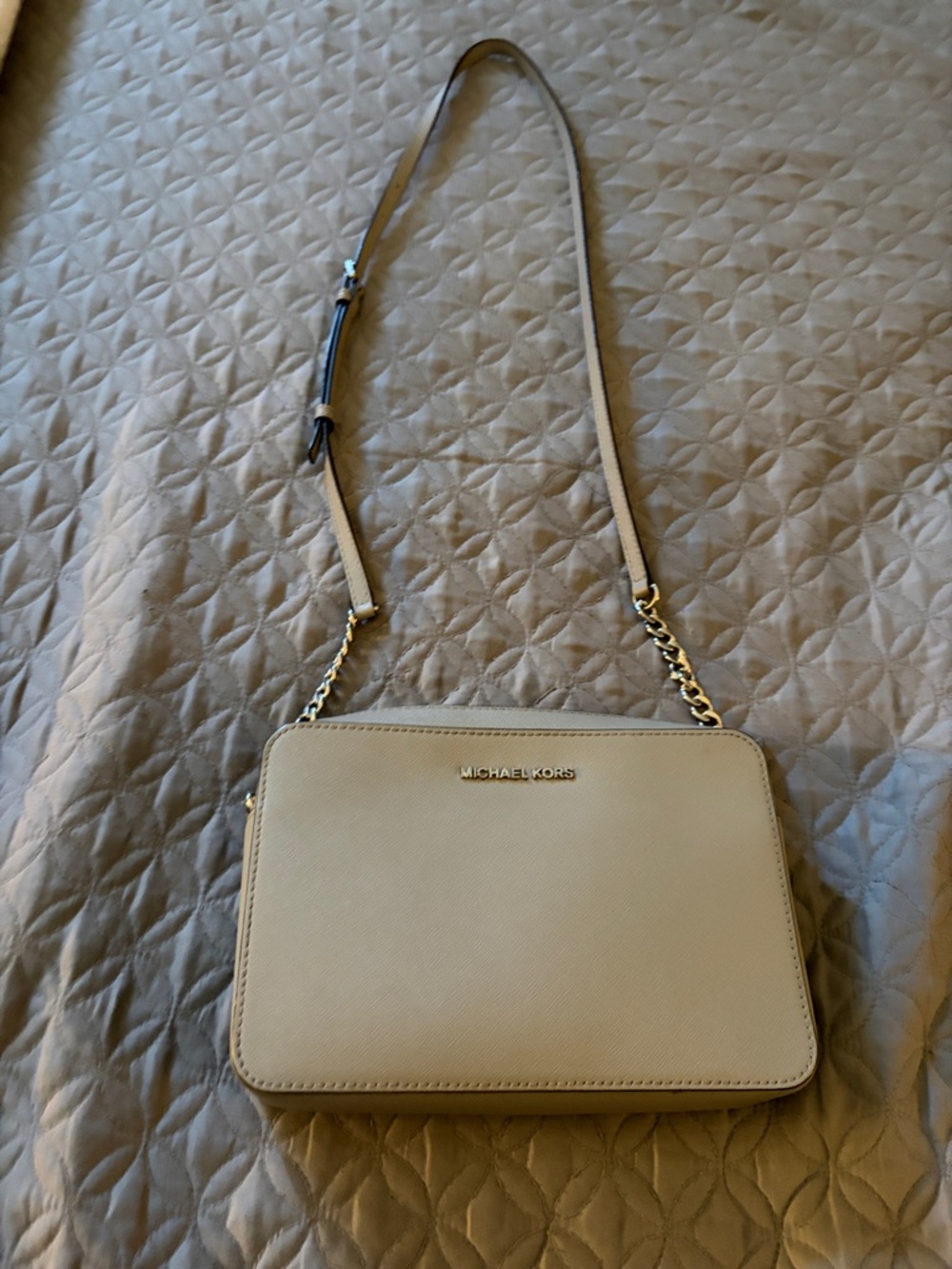 Michael Kors Cream Crossbody Bag with Gold Hardware